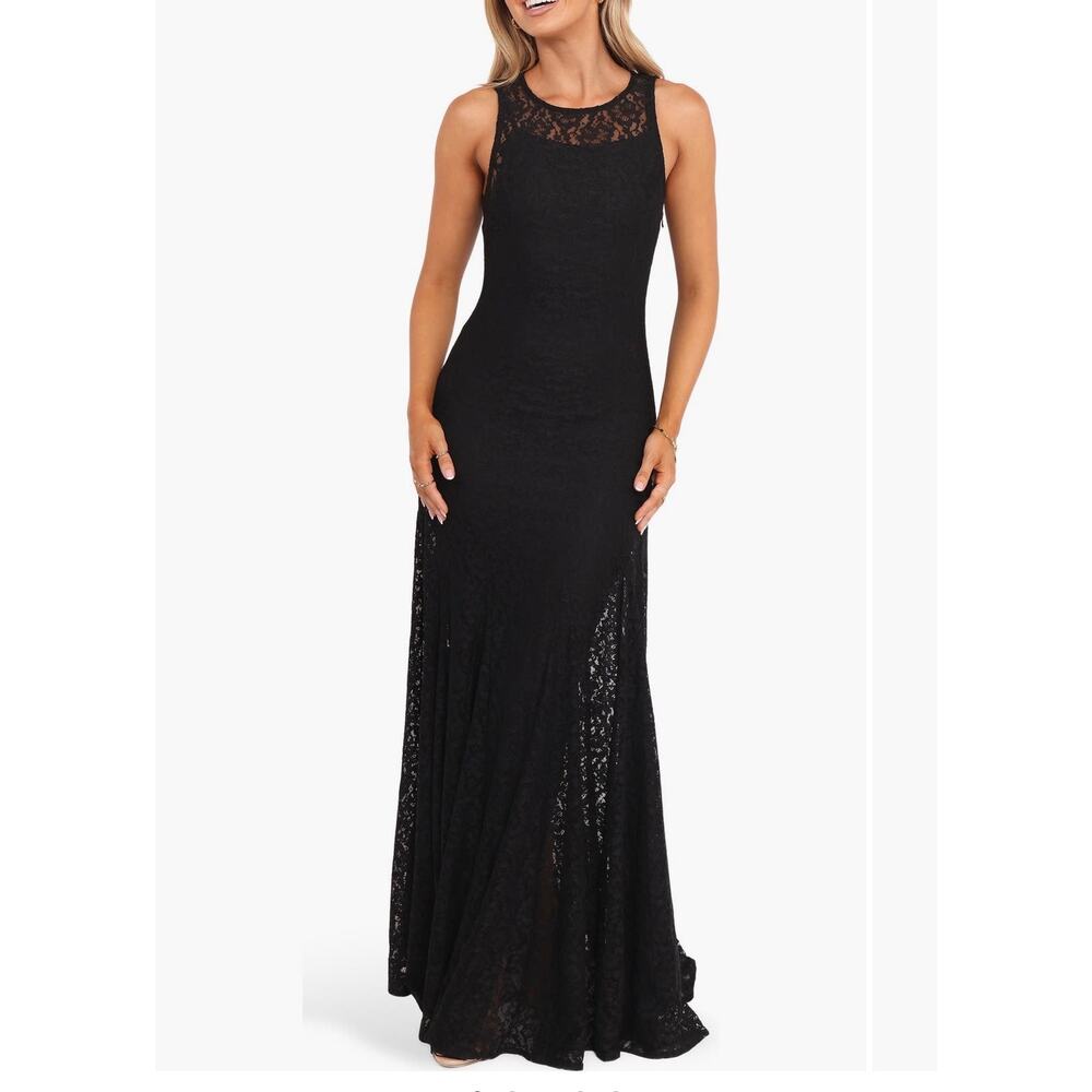 Petal & Pup Keani Laci Maxi Dress Black - NO SLIP Size Large NWI